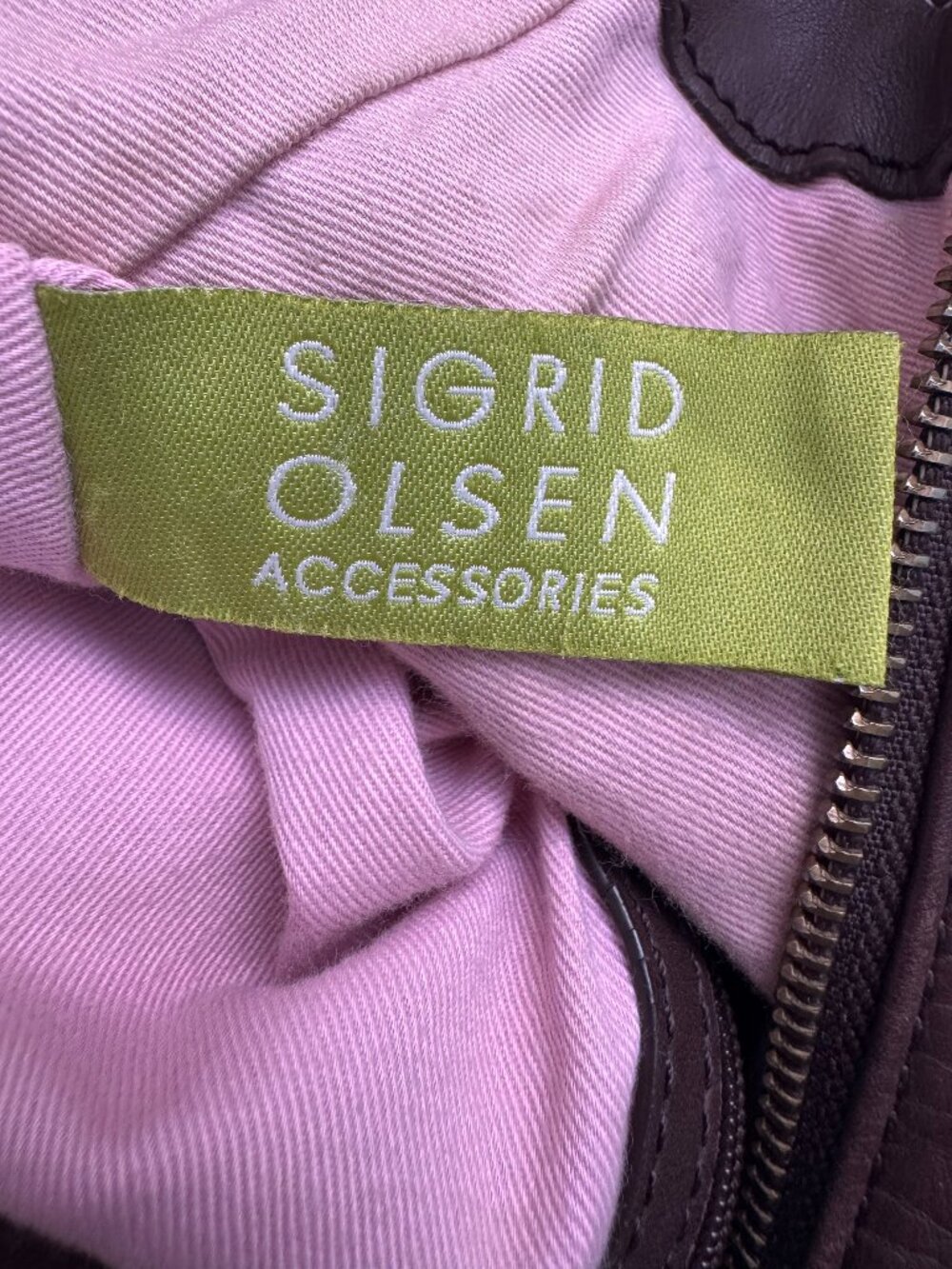 SIGRID OLSEN Leather Dark Chocolate Brown Hobo Bag - Picture 6 of 10